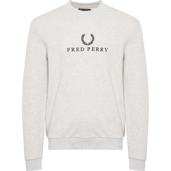Fred Perry Men's Size X-Small Embroidered Swearshirt, Light Grey - Picture 1 of 3
